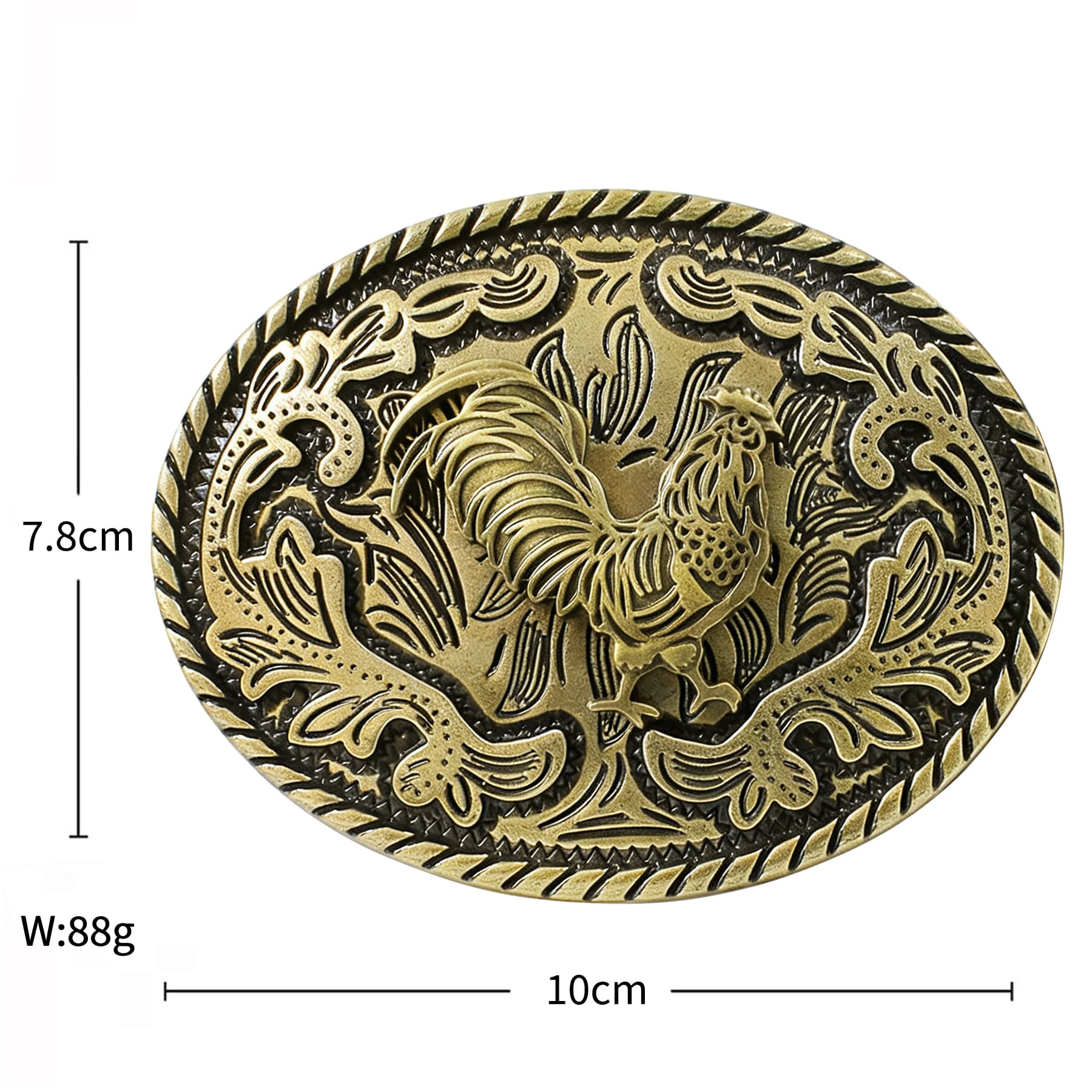 Western Belt Buckle – Antique Brass-Tone Cowboy & Ranch Motif Designs