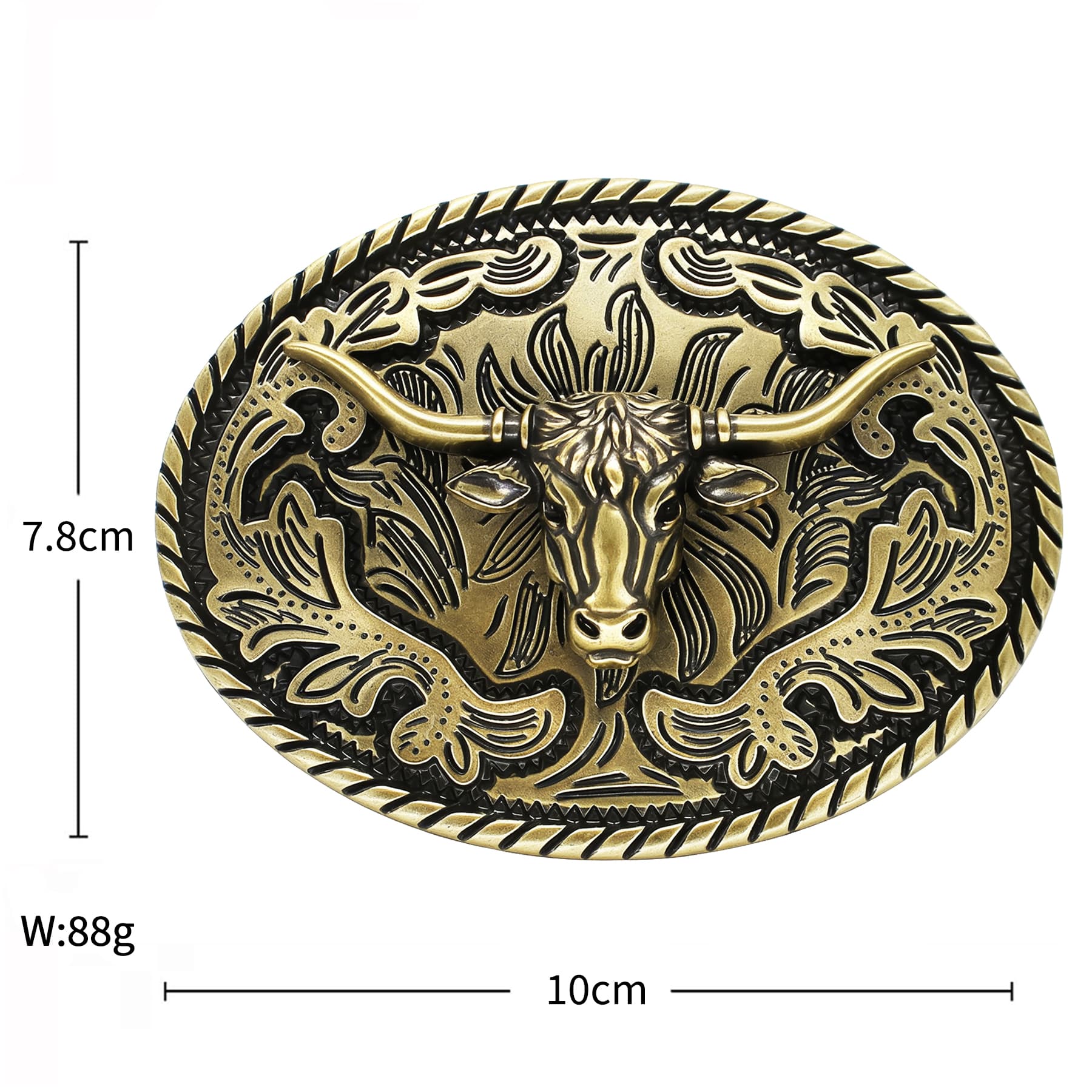 Western Belt Buckle – Antique Brass-Tone Cowboy & Ranch Motif Designs